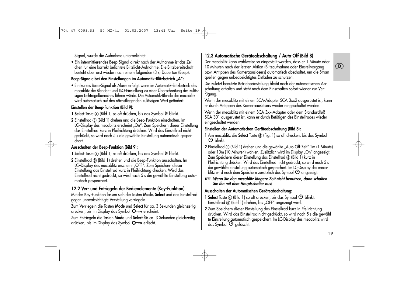 Metz MECABLITZ 54 MZ-4/4I User Manual | Page 19 / 206