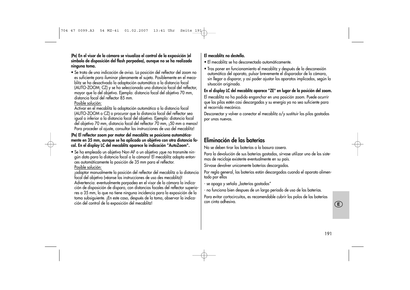Metz MECABLITZ 54 MZ-4/4I User Manual | Page 191 / 206