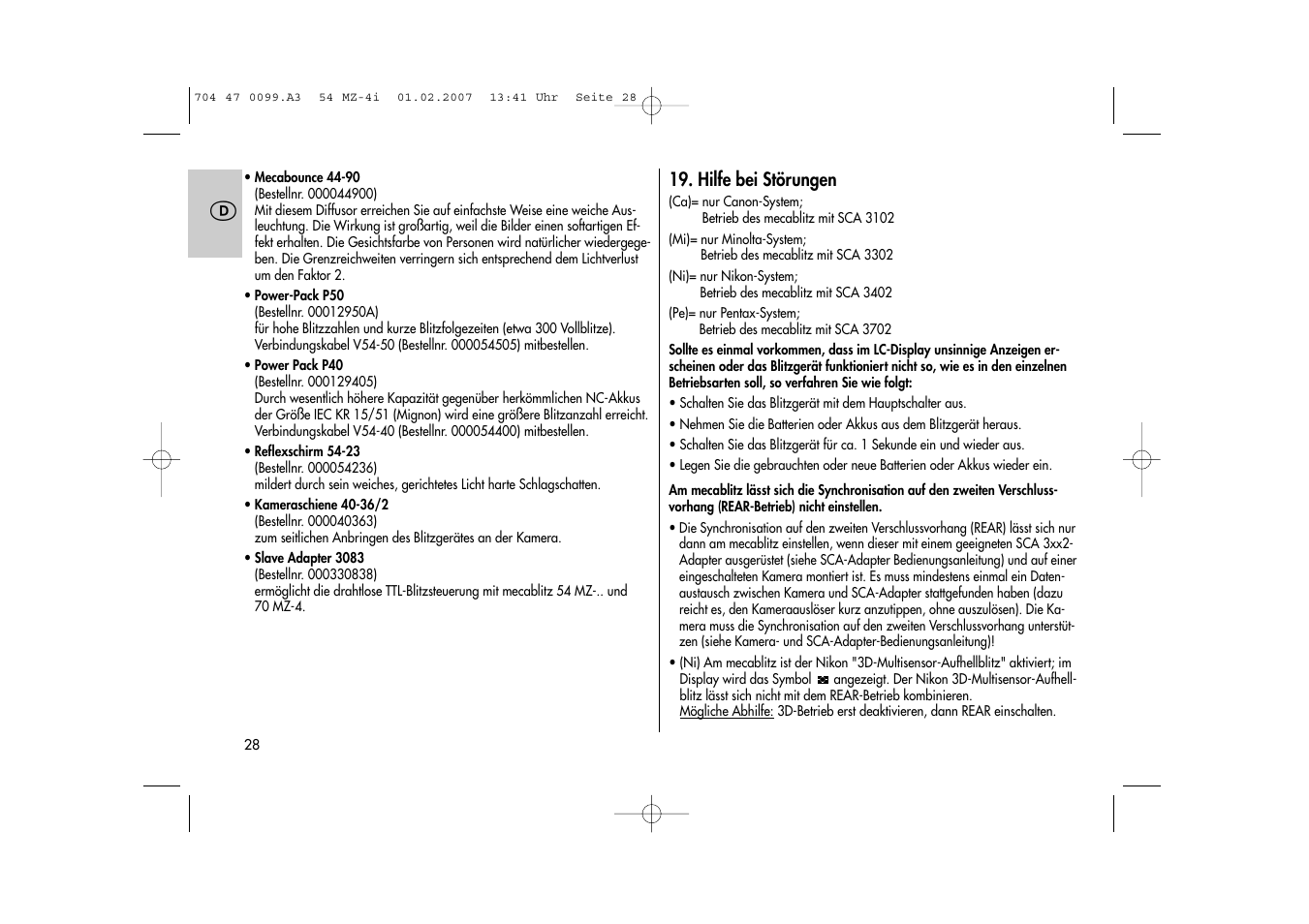 Metz MECABLITZ 54 MZ-4/4I User Manual | Page 28 / 206