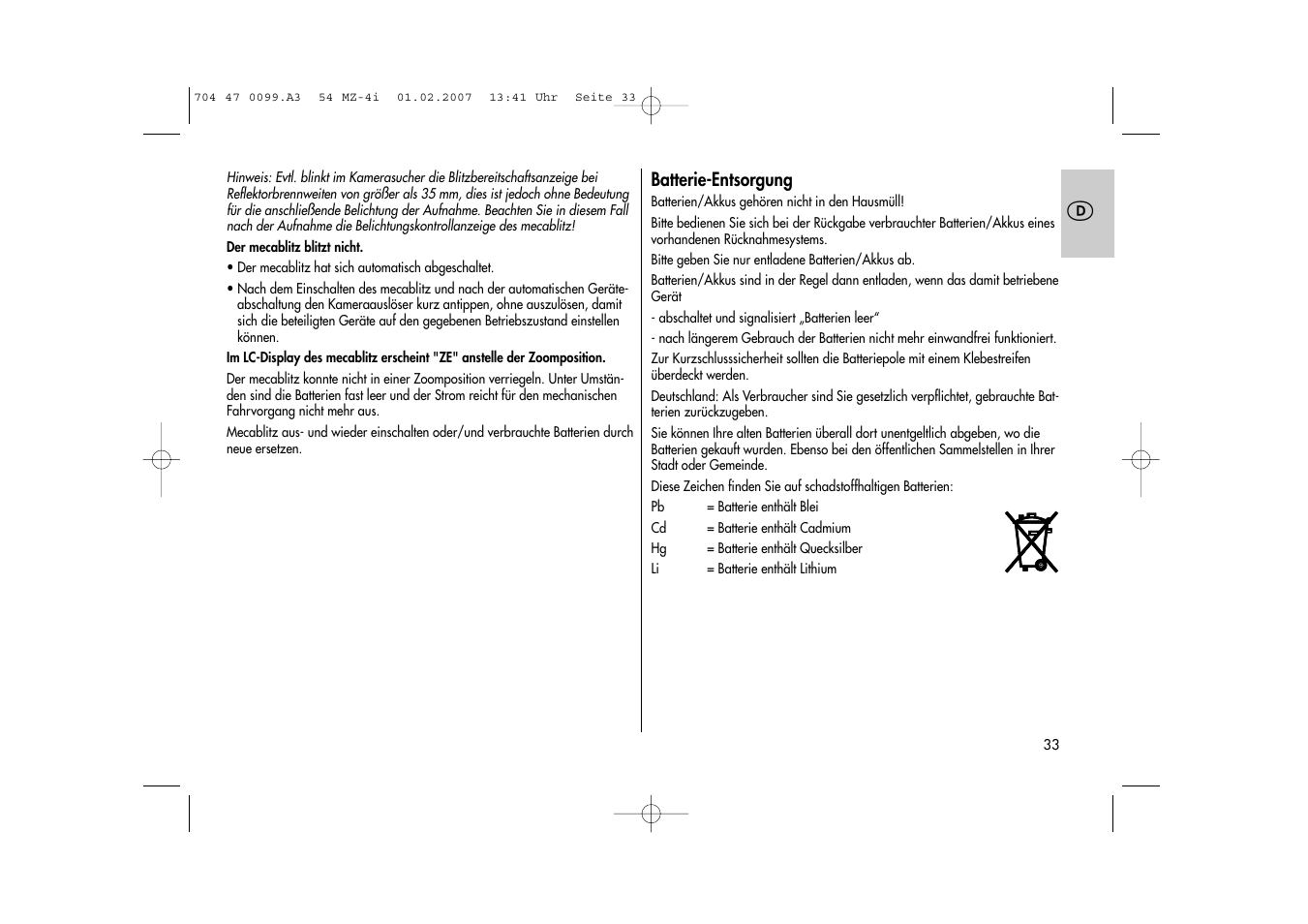 Metz MECABLITZ 54 MZ-4/4I User Manual | Page 33 / 206