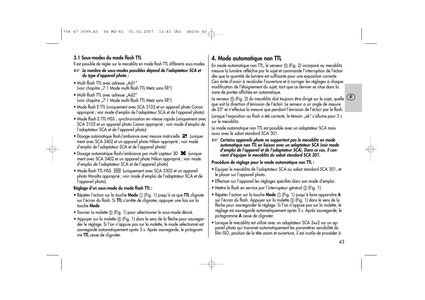 Metz MECABLITZ 54 MZ-4/4I User Manual | Page 43 / 206