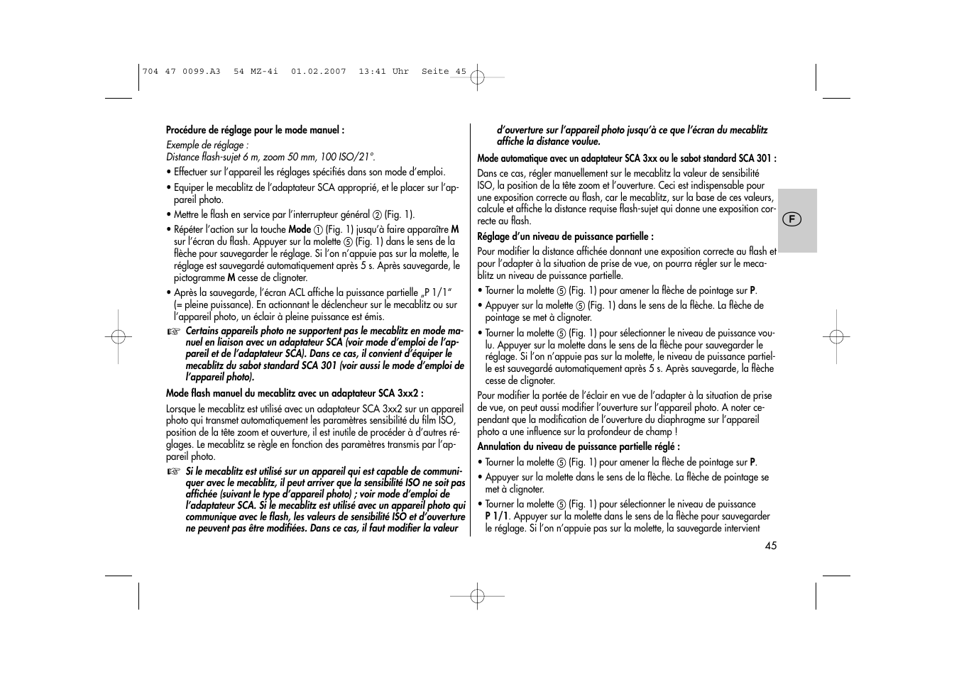 Metz MECABLITZ 54 MZ-4/4I User Manual | Page 45 / 206