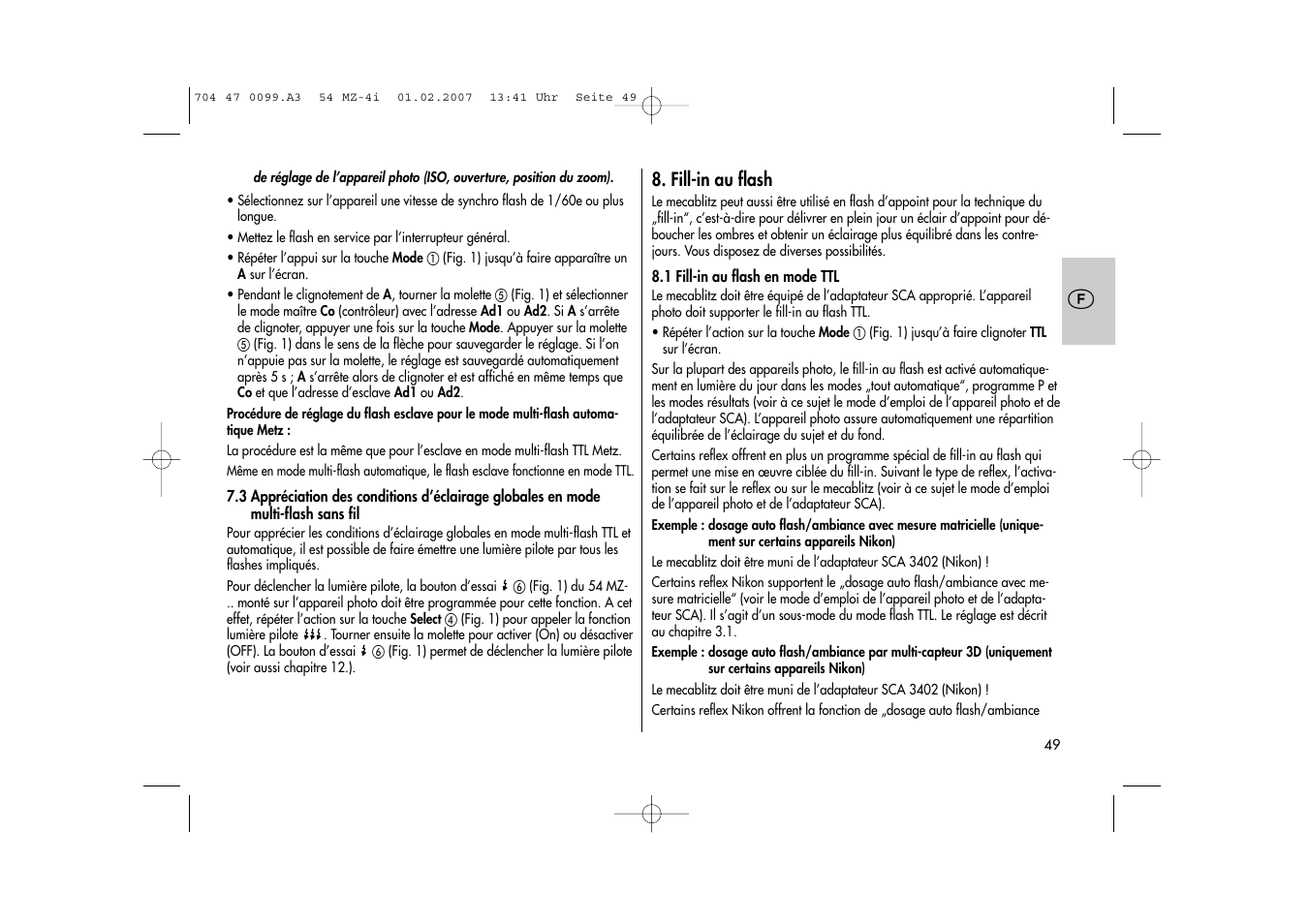 Metz MECABLITZ 54 MZ-4/4I User Manual | Page 49 / 206