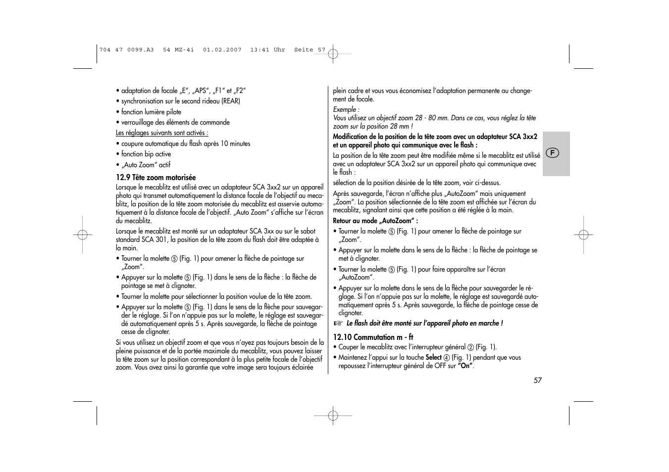 Metz MECABLITZ 54 MZ-4/4I User Manual | Page 57 / 206