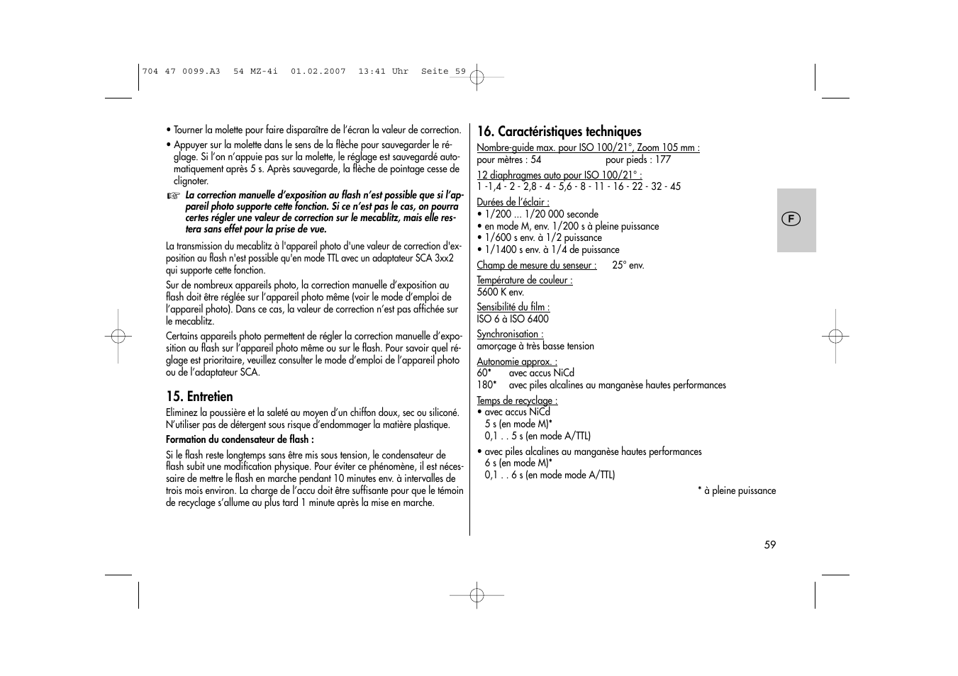 Metz MECABLITZ 54 MZ-4/4I User Manual | Page 59 / 206