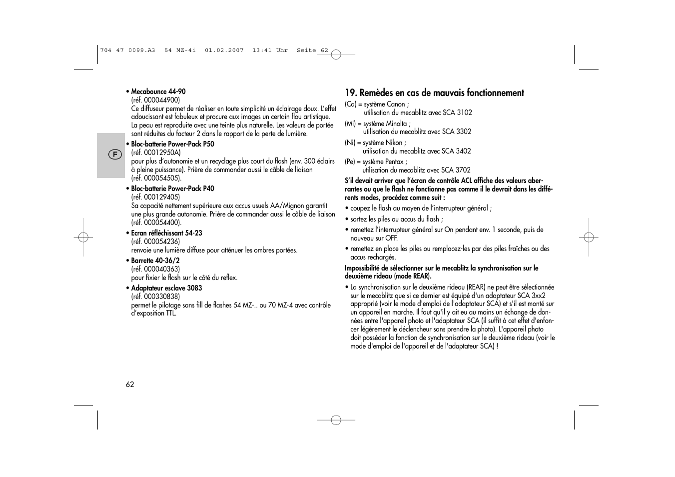 Metz MECABLITZ 54 MZ-4/4I User Manual | Page 62 / 206