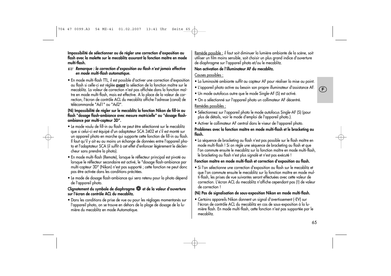Metz MECABLITZ 54 MZ-4/4I User Manual | Page 65 / 206
