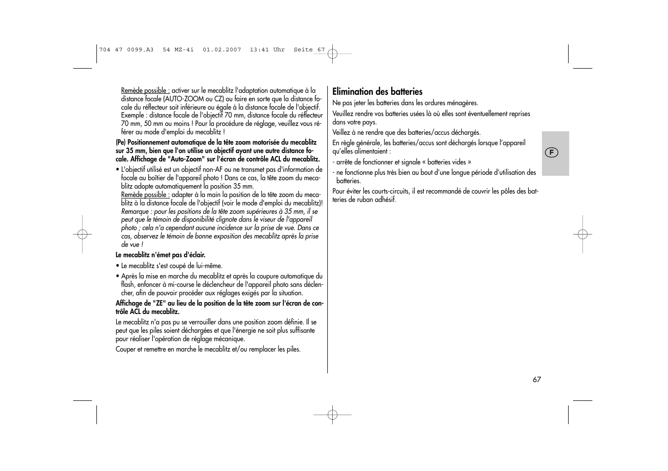 Metz MECABLITZ 54 MZ-4/4I User Manual | Page 67 / 206