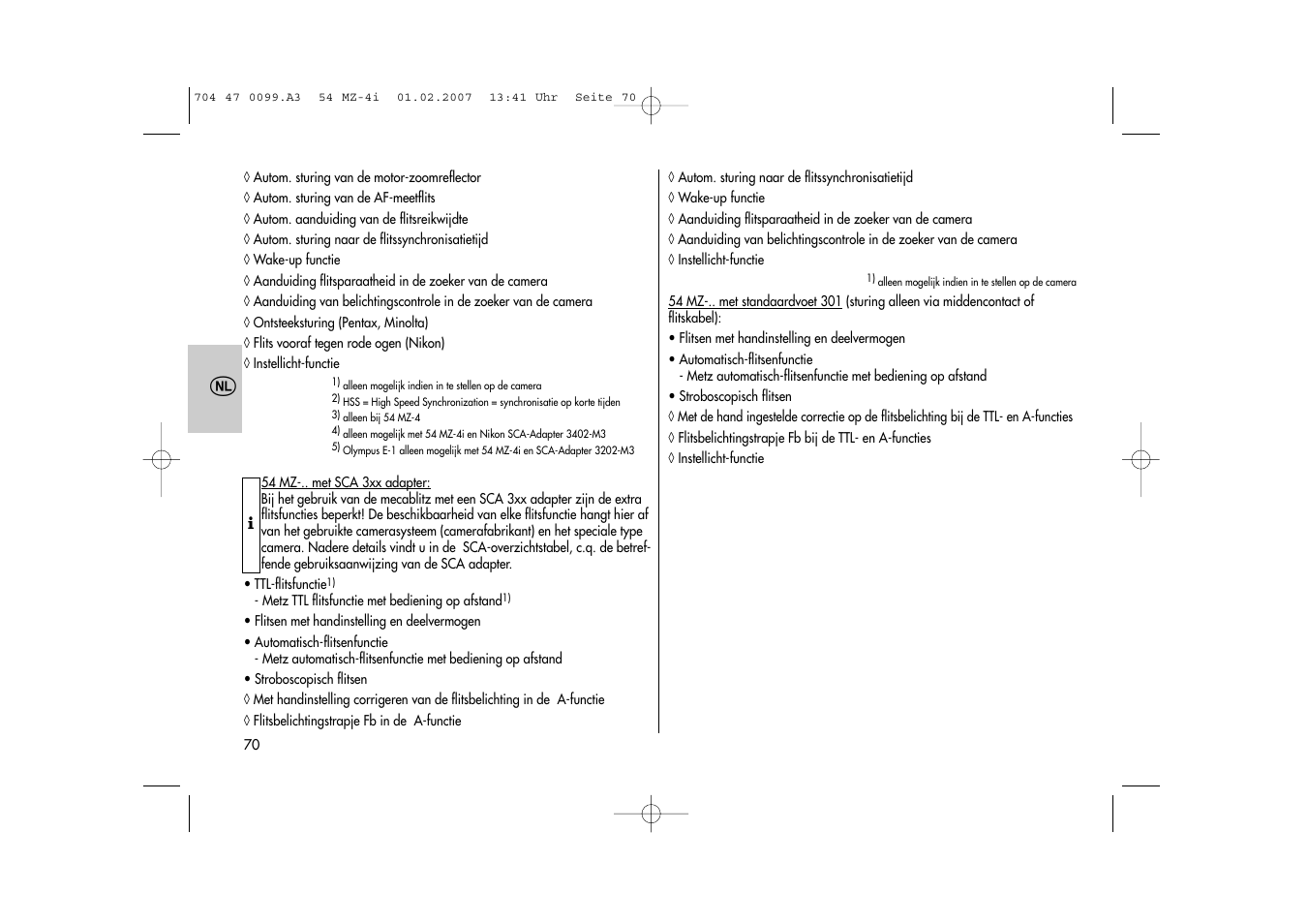 Metz MECABLITZ 54 MZ-4/4I User Manual | Page 70 / 206