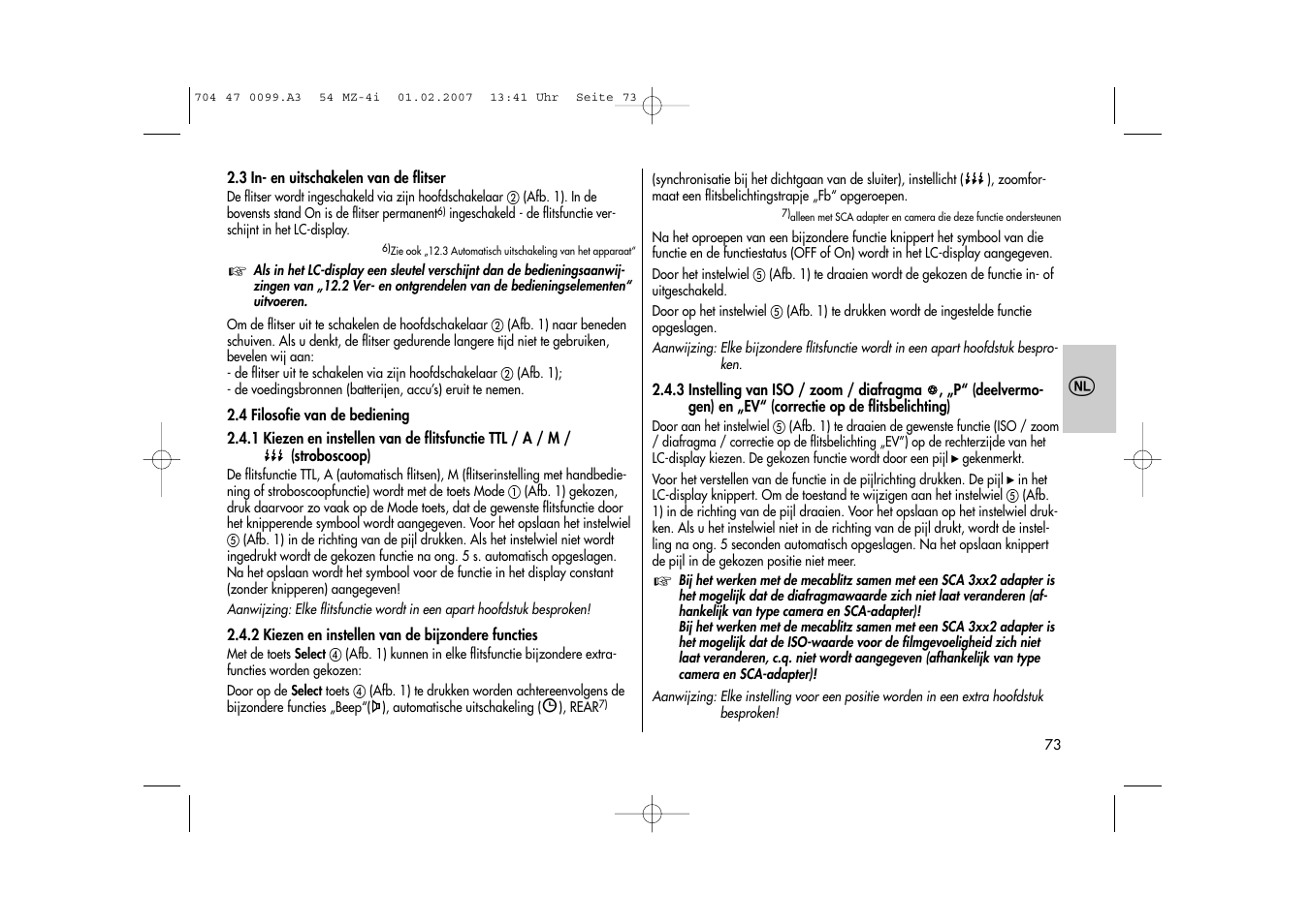 Metz MECABLITZ 54 MZ-4/4I User Manual | Page 73 / 206