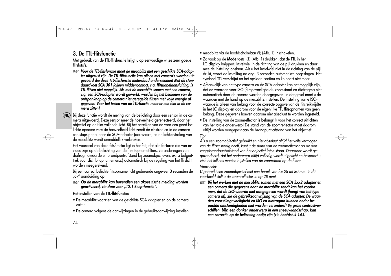 Metz MECABLITZ 54 MZ-4/4I User Manual | Page 74 / 206