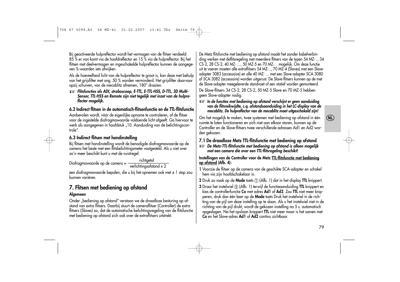 Metz MECABLITZ 54 MZ-4/4I User Manual | Page 79 / 206