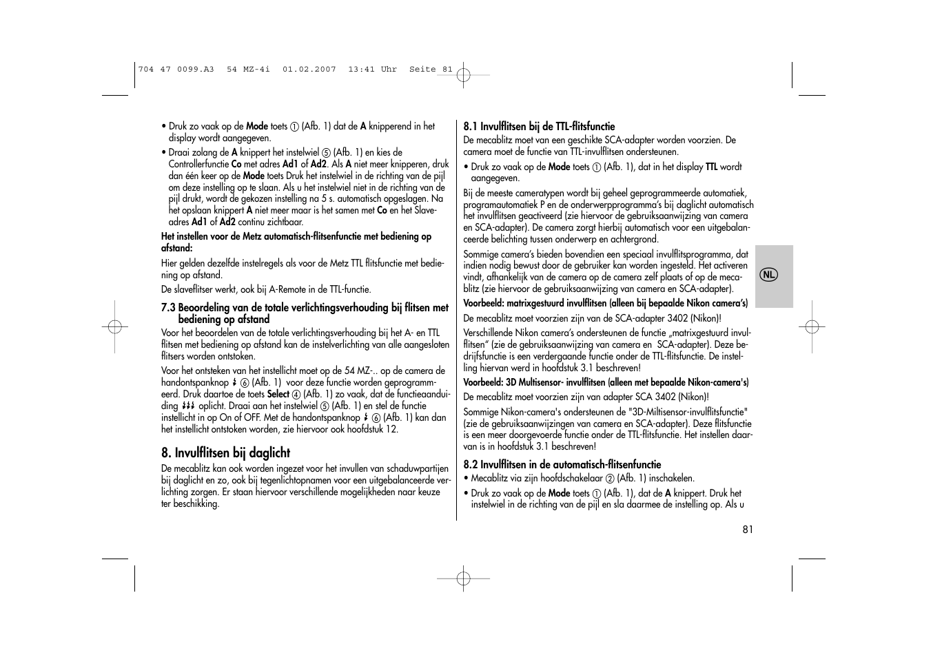 Metz MECABLITZ 54 MZ-4/4I User Manual | Page 81 / 206