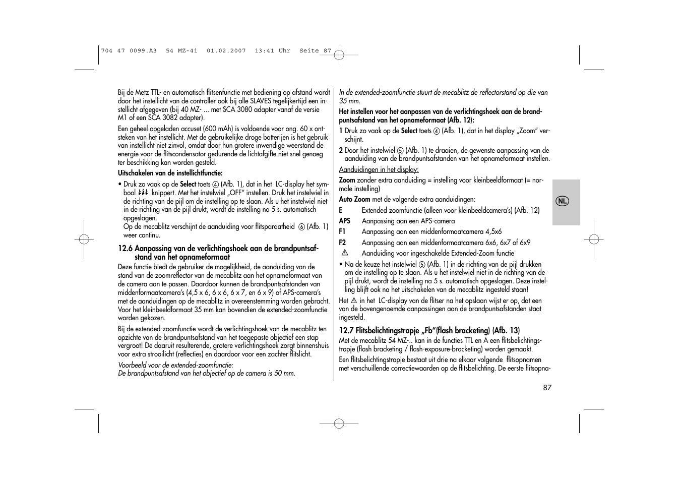 Metz MECABLITZ 54 MZ-4/4I User Manual | Page 87 / 206