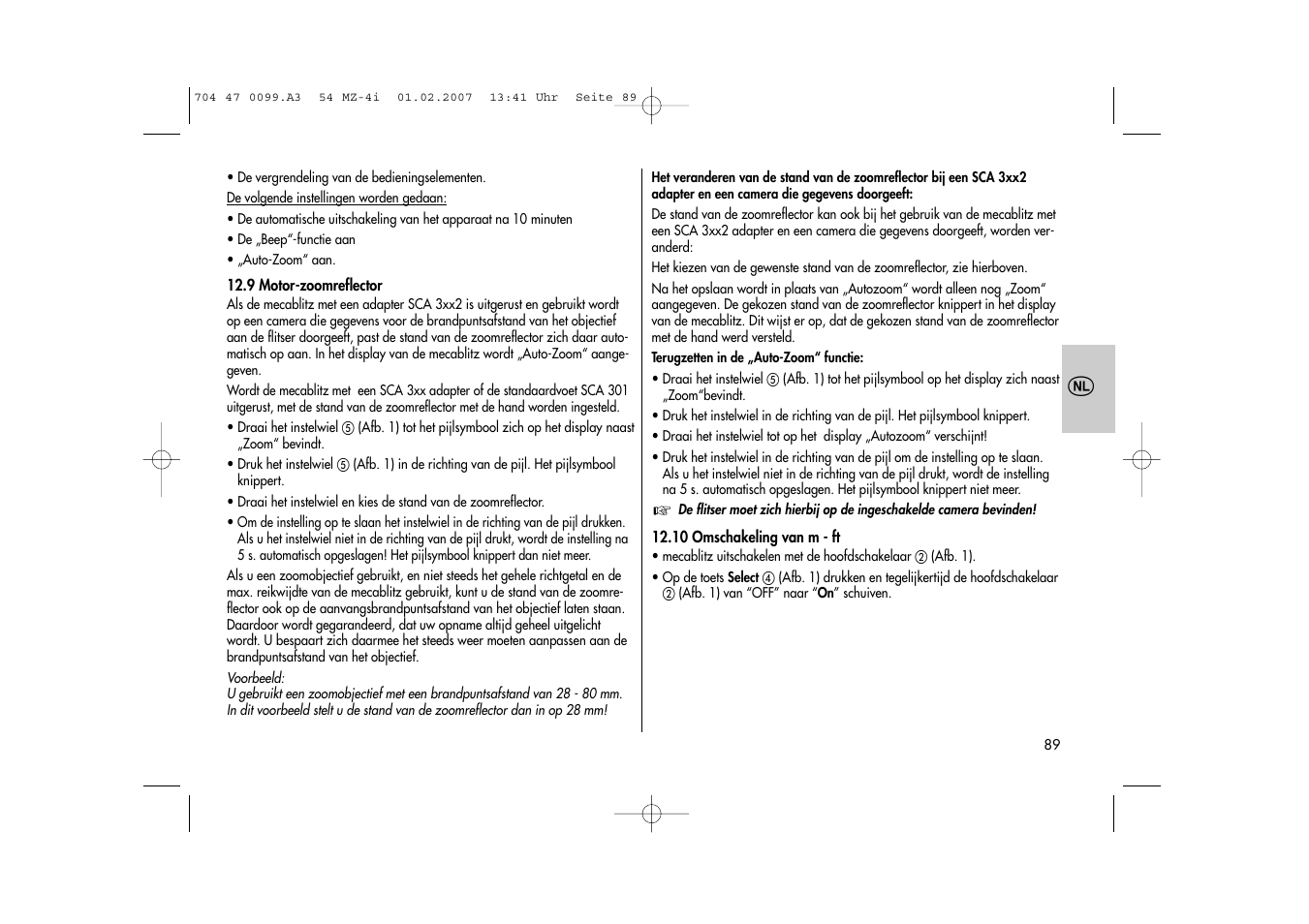 Metz MECABLITZ 54 MZ-4/4I User Manual | Page 89 / 206