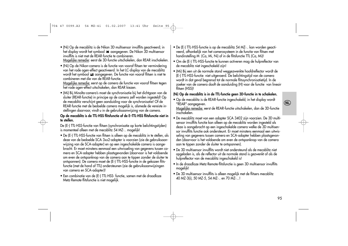 Metz MECABLITZ 54 MZ-4/4I User Manual | Page 95 / 206