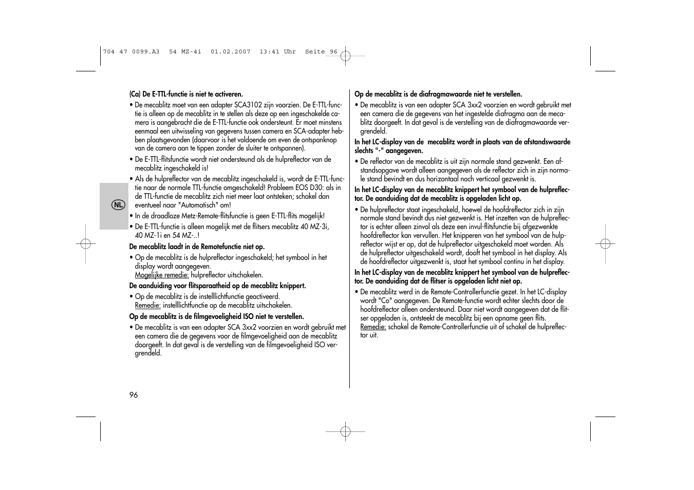 Metz MECABLITZ 54 MZ-4/4I User Manual | Page 96 / 206
