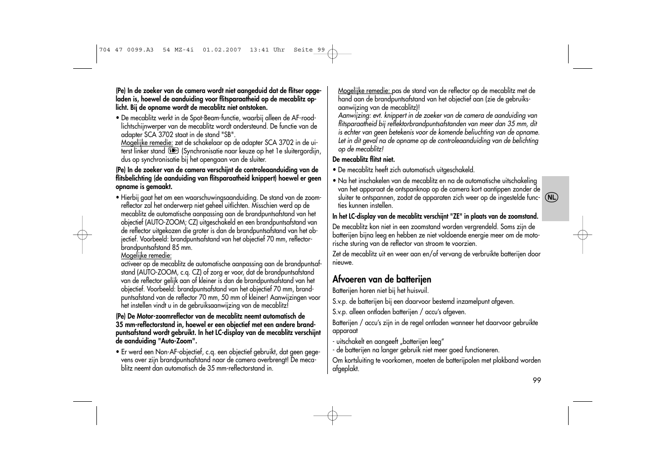 Metz MECABLITZ 54 MZ-4/4I User Manual | Page 99 / 206