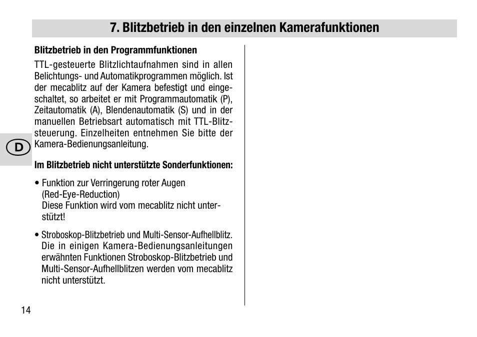 Metz 28 AF-4 N User Manual | Page 14 / 88