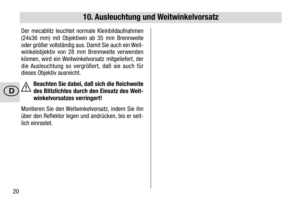 Metz 28 AF-4 N User Manual | Page 20 / 88