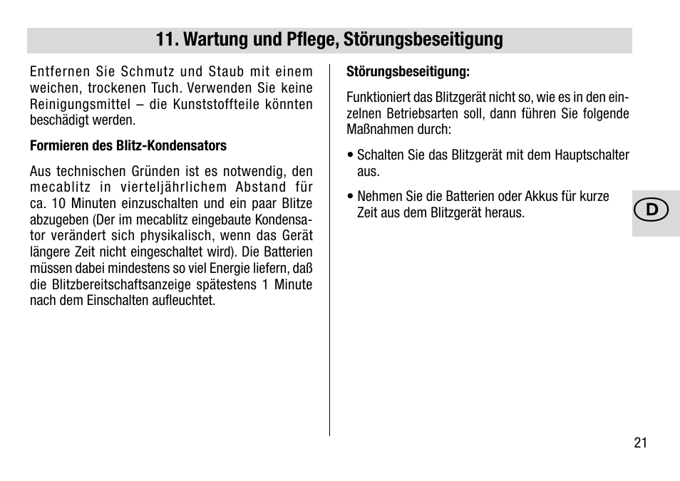Metz 28 AF-4 N User Manual | Page 21 / 88