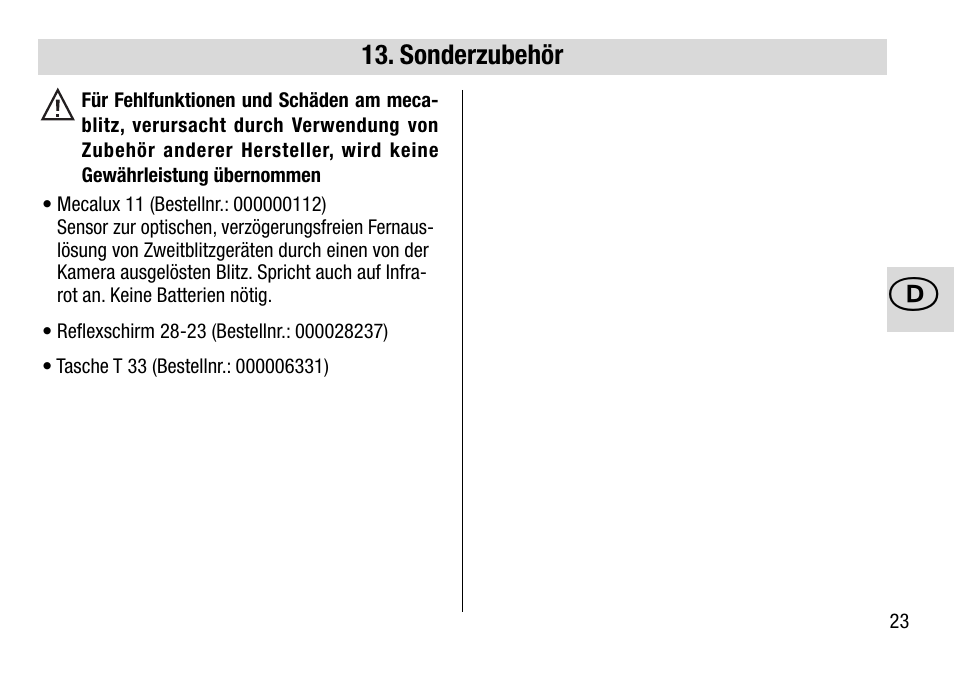 Metz 28 AF-4 N User Manual | Page 23 / 88