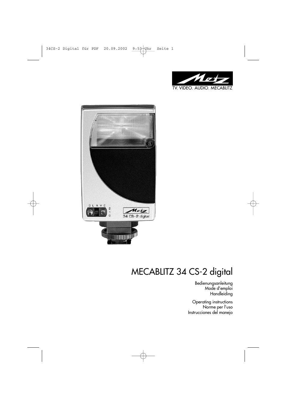 Metz 34 CS-2 User Manual | 80 pages