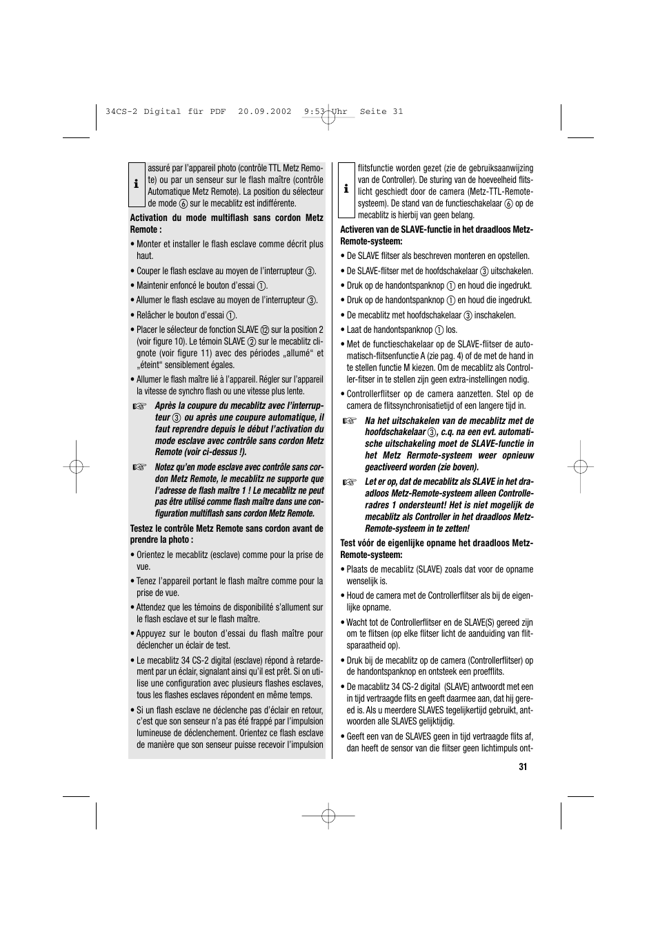 Metz 34 CS-2 User Manual | Page 31 / 80