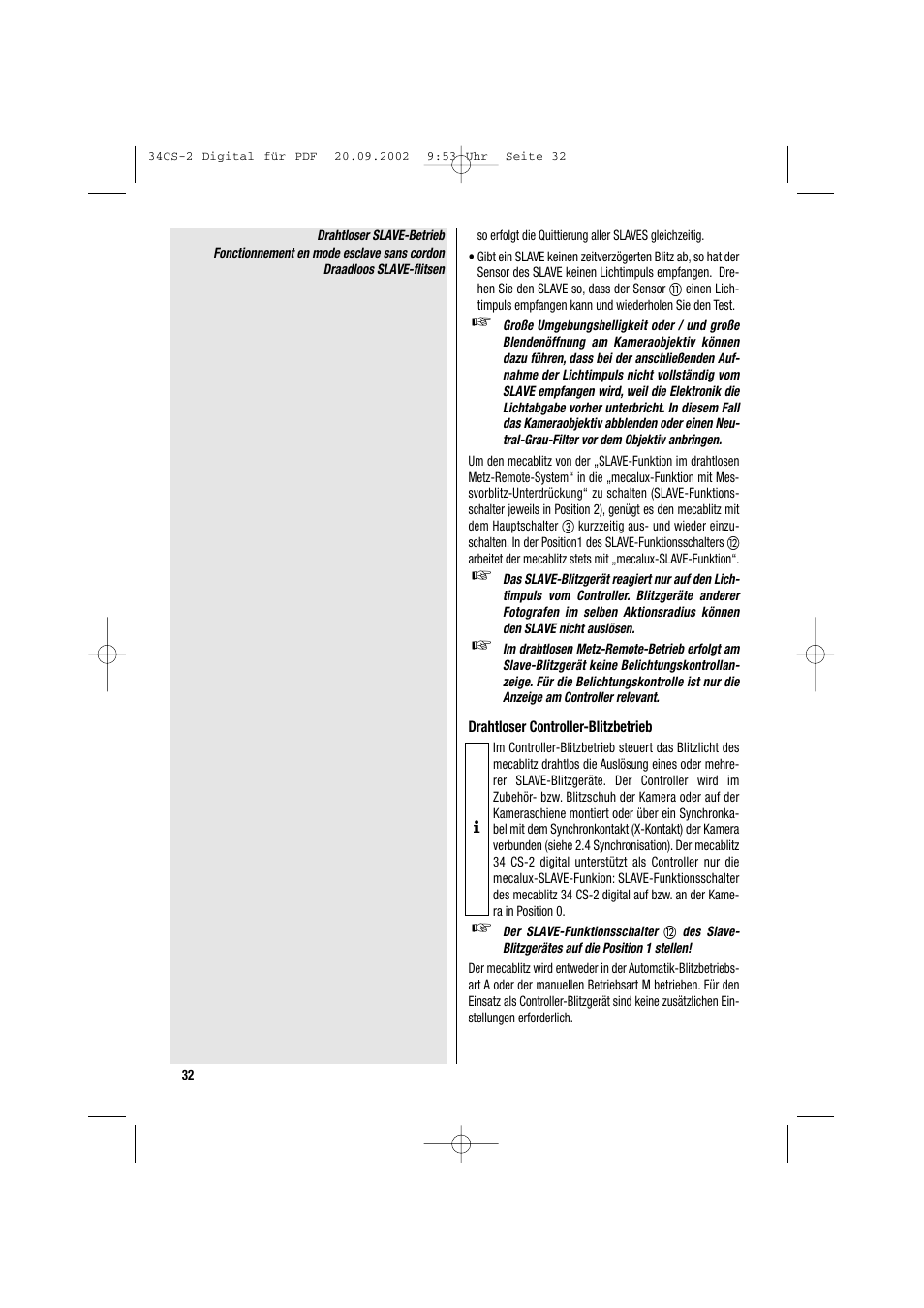 Metz 34 CS-2 User Manual | Page 32 / 80