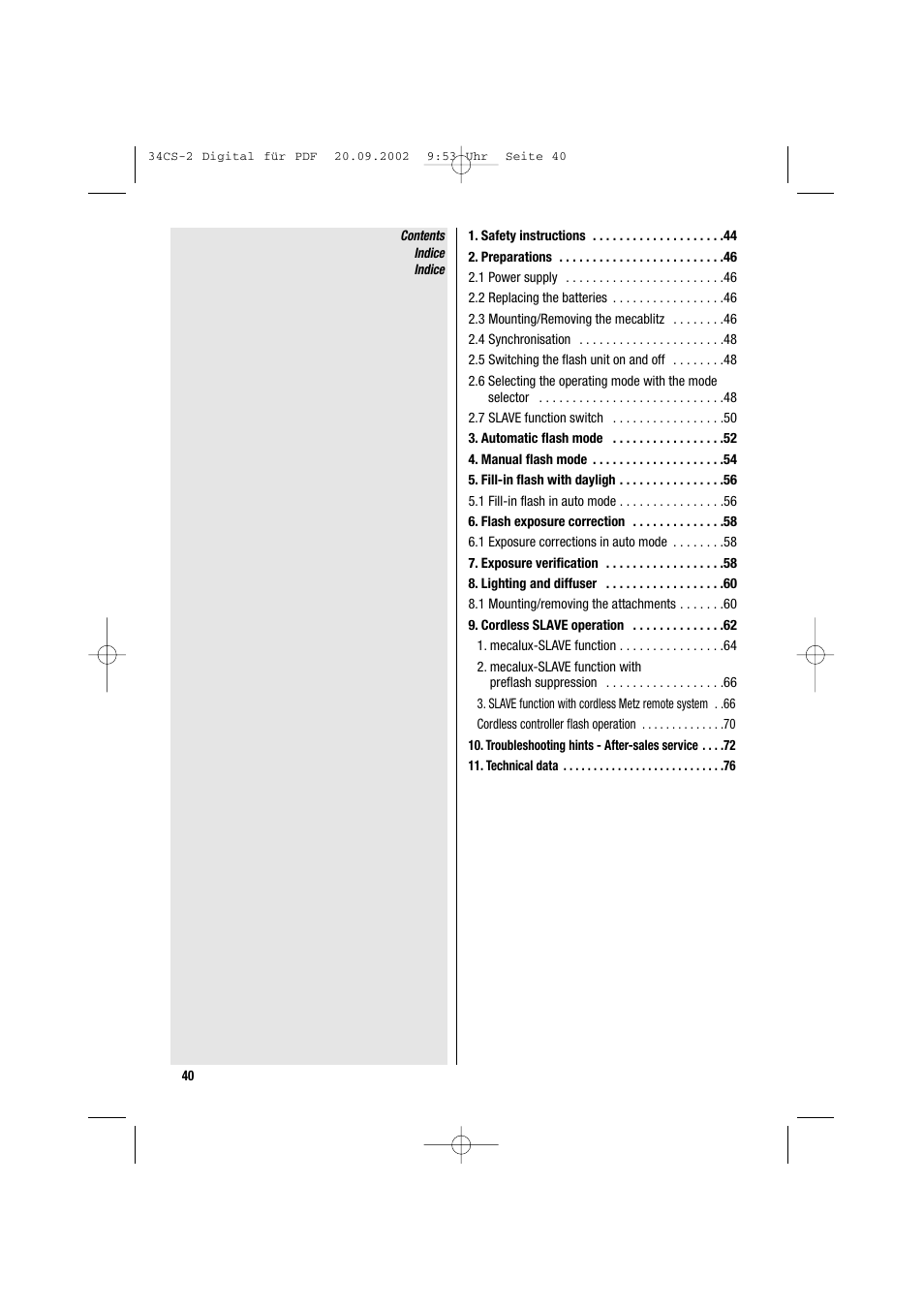 Metz 34 CS-2 User Manual | Page 40 / 80