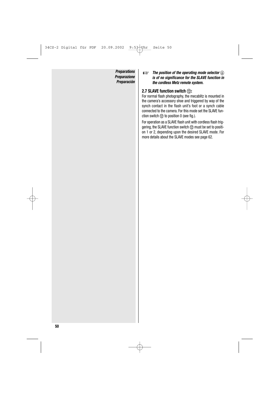 Metz 34 CS-2 User Manual | Page 50 / 80