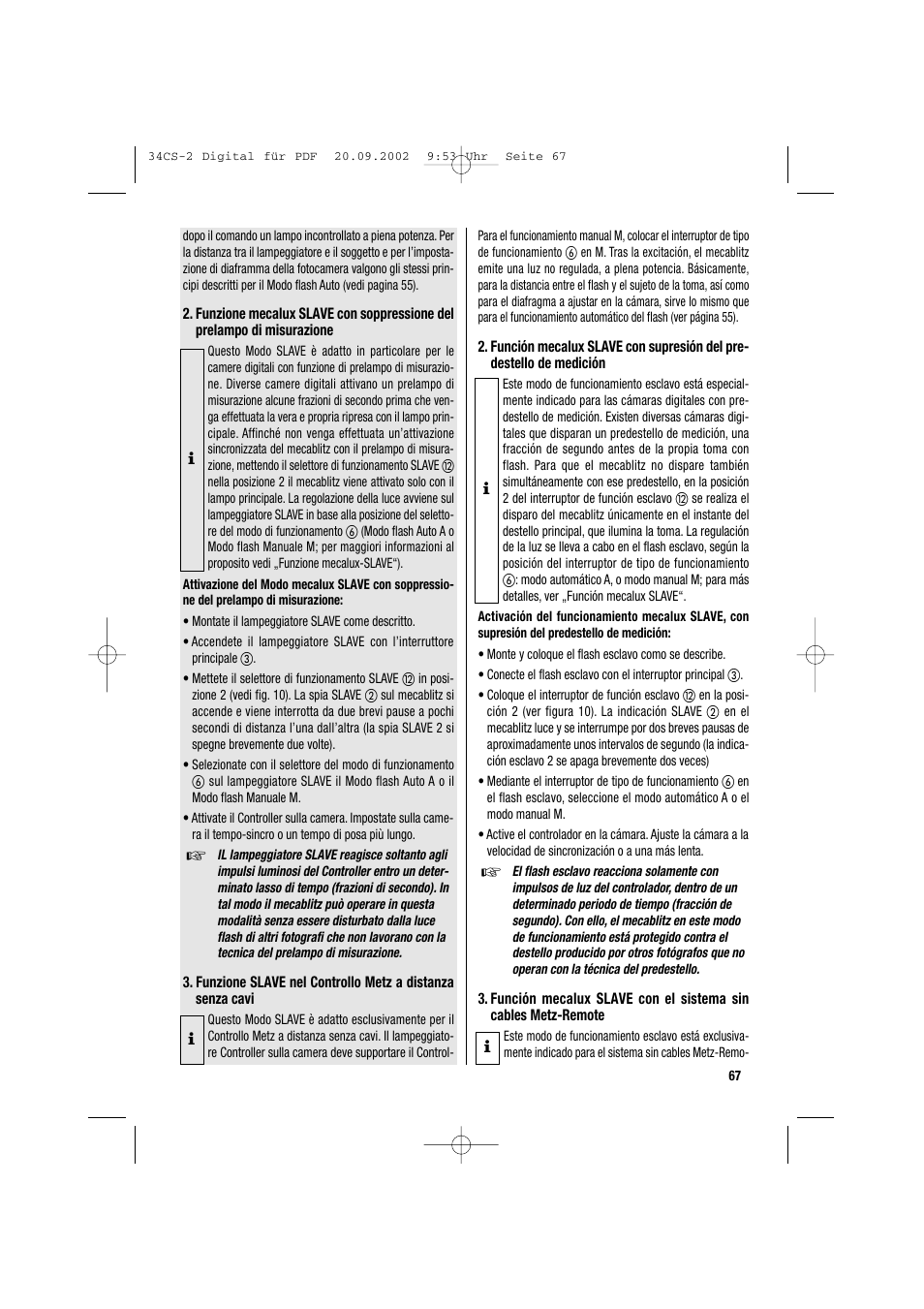 Ǻ ǻ ǻ ǻ | Metz 34 CS-2 User Manual | Page 67 / 80