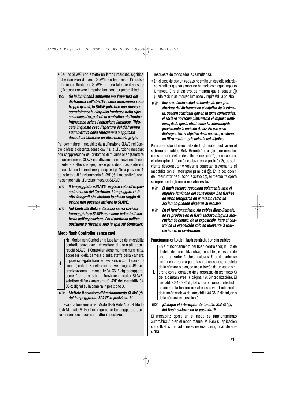 Metz 34 CS-2 User Manual | Page 71 / 80