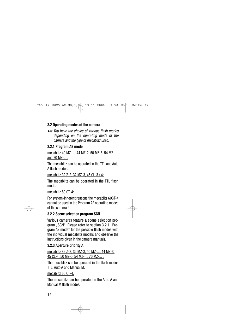 Metz SCA 3602 M4 User Manual | Page 12 / 76