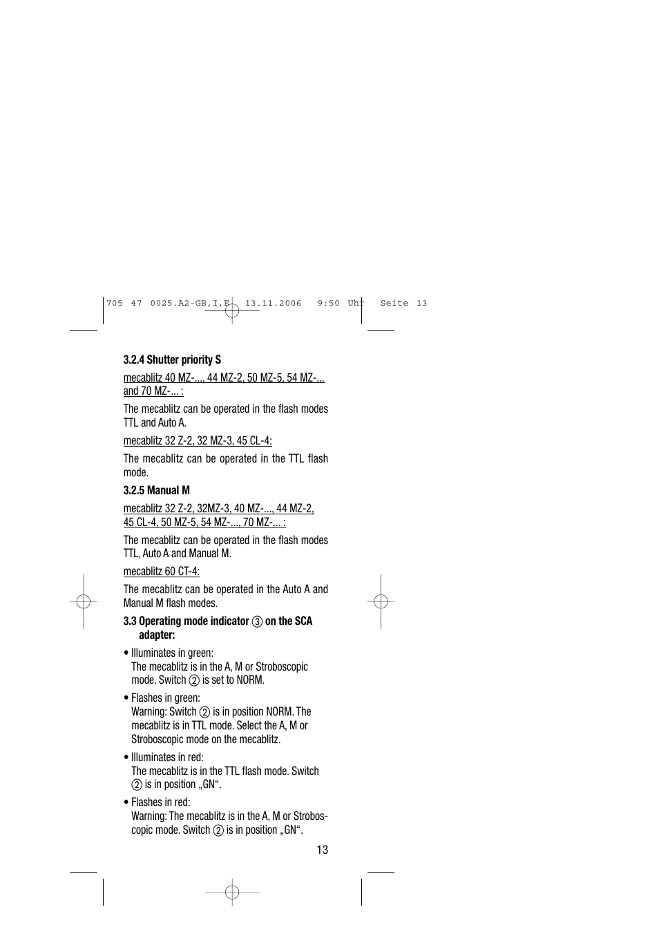 Metz SCA 3602 M4 User Manual | Page 13 / 76