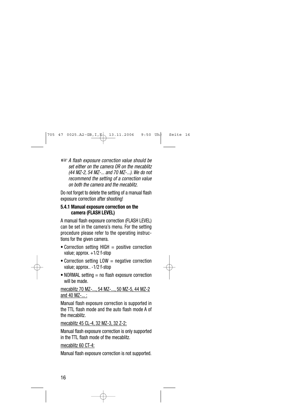 Metz SCA 3602 M4 User Manual | Page 16 / 76