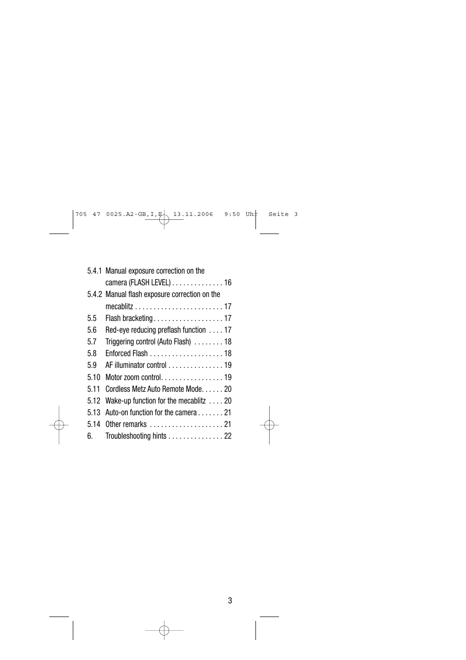 Metz SCA 3602 M4 User Manual | Page 3 / 76