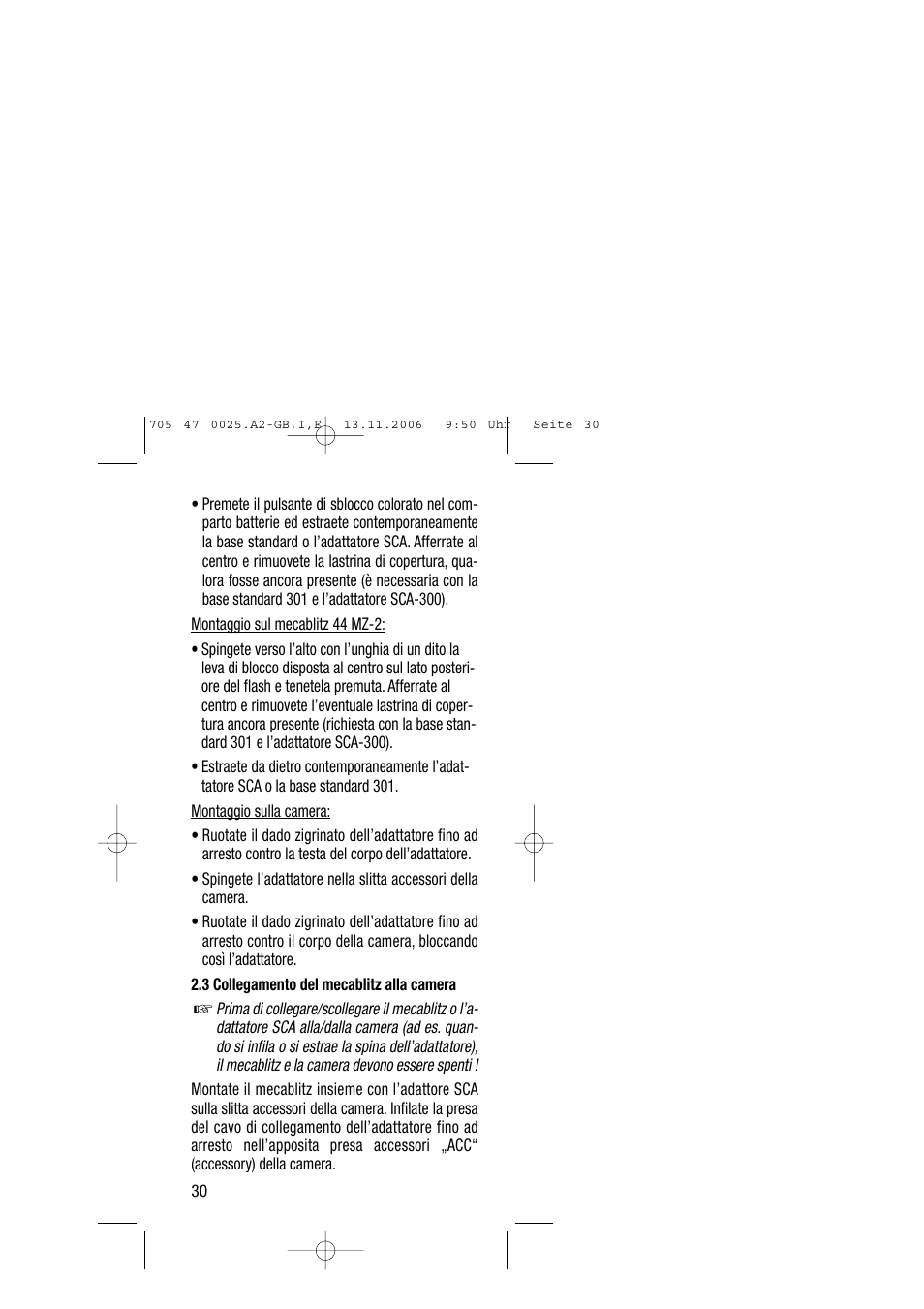 Metz SCA 3602 M4 User Manual | Page 30 / 76