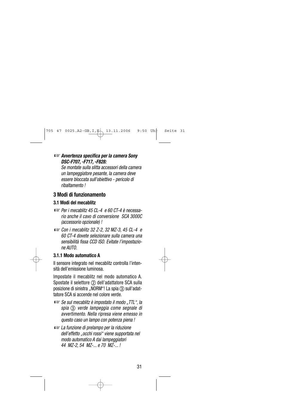 Metz SCA 3602 M4 User Manual | Page 31 / 76