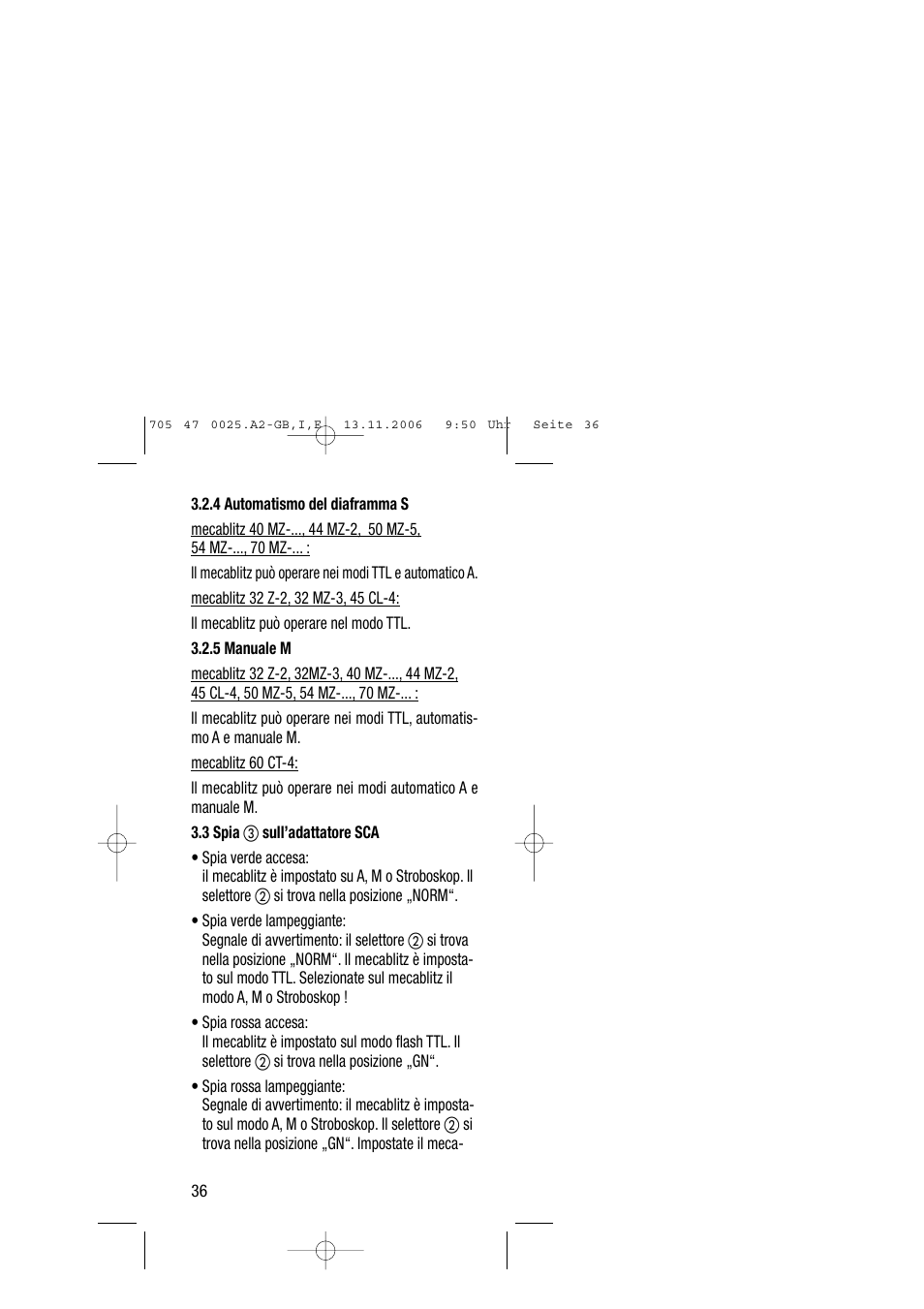 Metz SCA 3602 M4 User Manual | Page 36 / 76