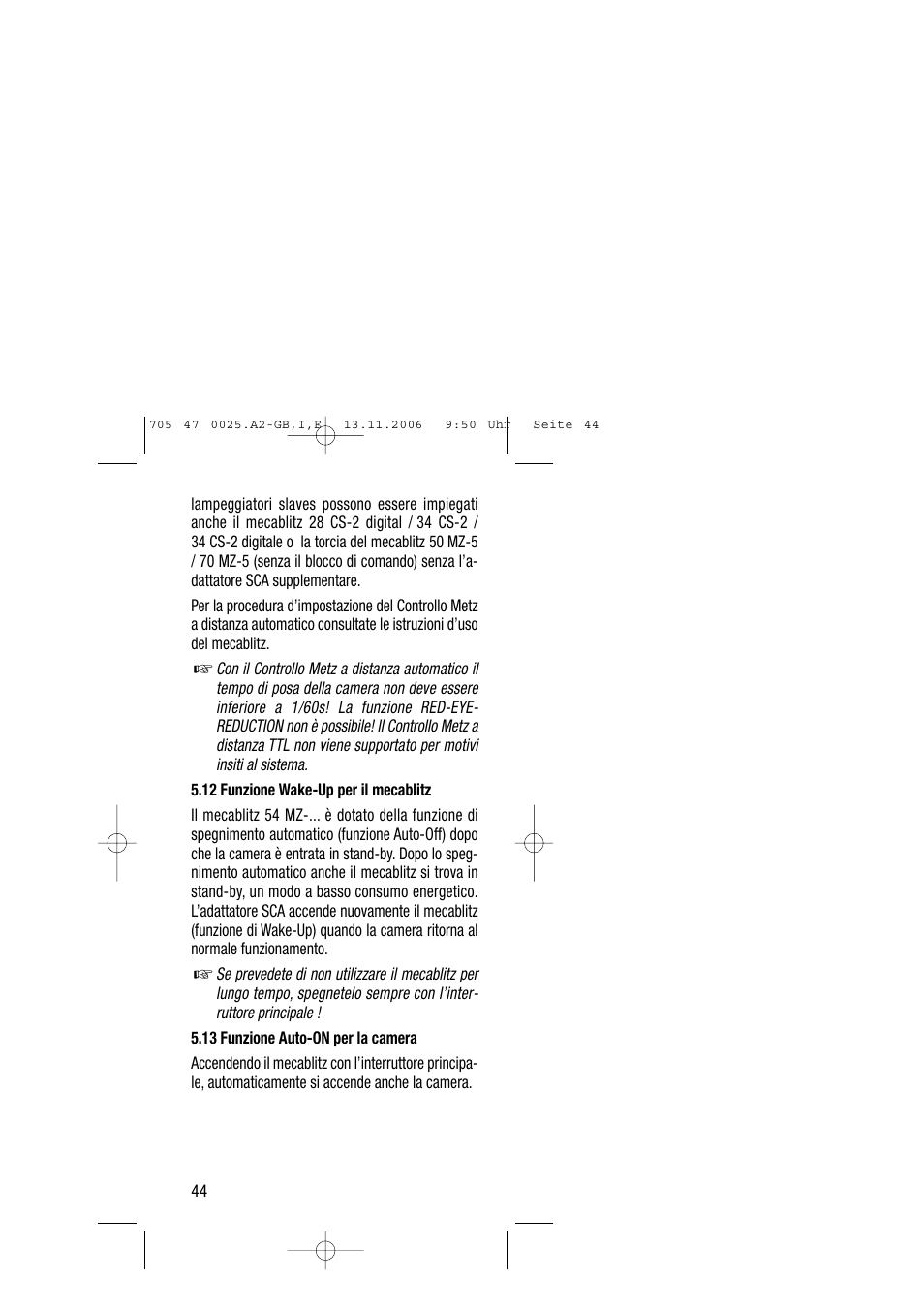 Metz SCA 3602 M4 User Manual | Page 44 / 76