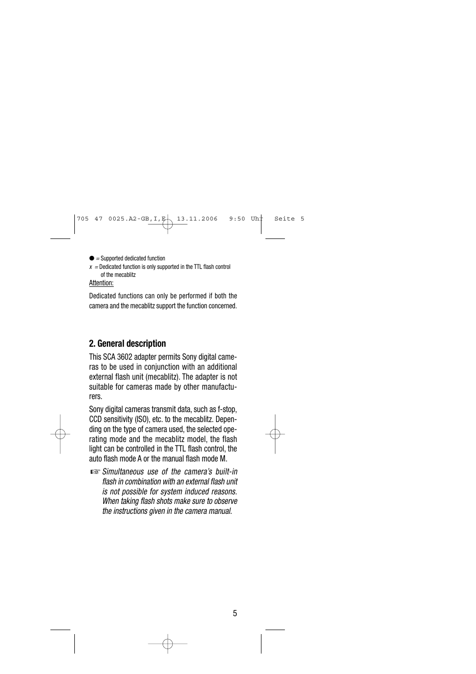 Metz SCA 3602 M4 User Manual | Page 5 / 76