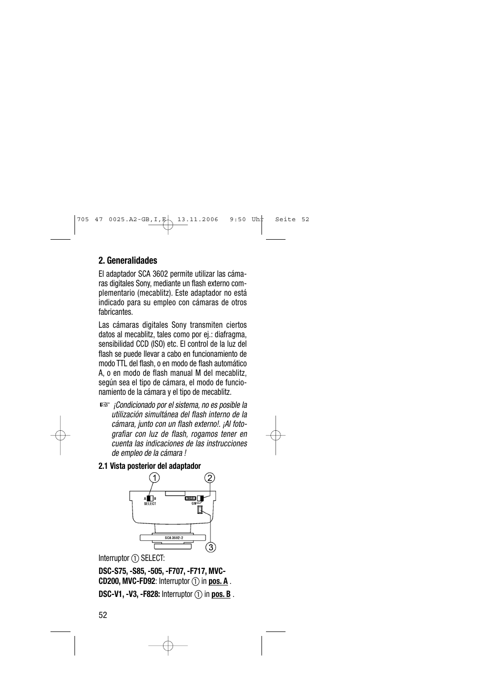 Metz SCA 3602 M4 User Manual | Page 52 / 76