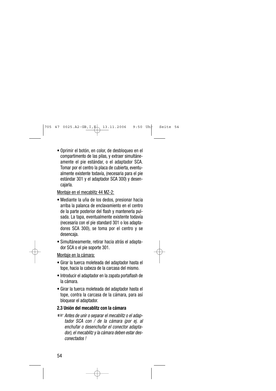 Metz SCA 3602 M4 User Manual | Page 54 / 76