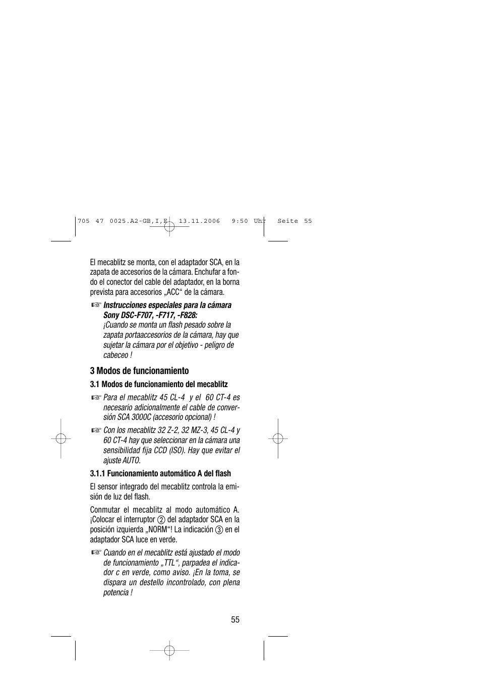 Metz SCA 3602 M4 User Manual | Page 55 / 76