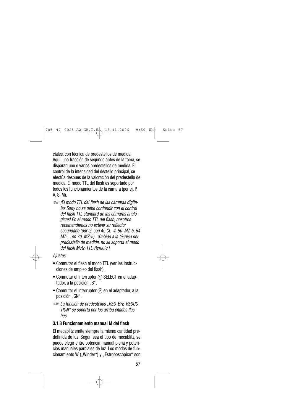 Metz SCA 3602 M4 User Manual | Page 57 / 76