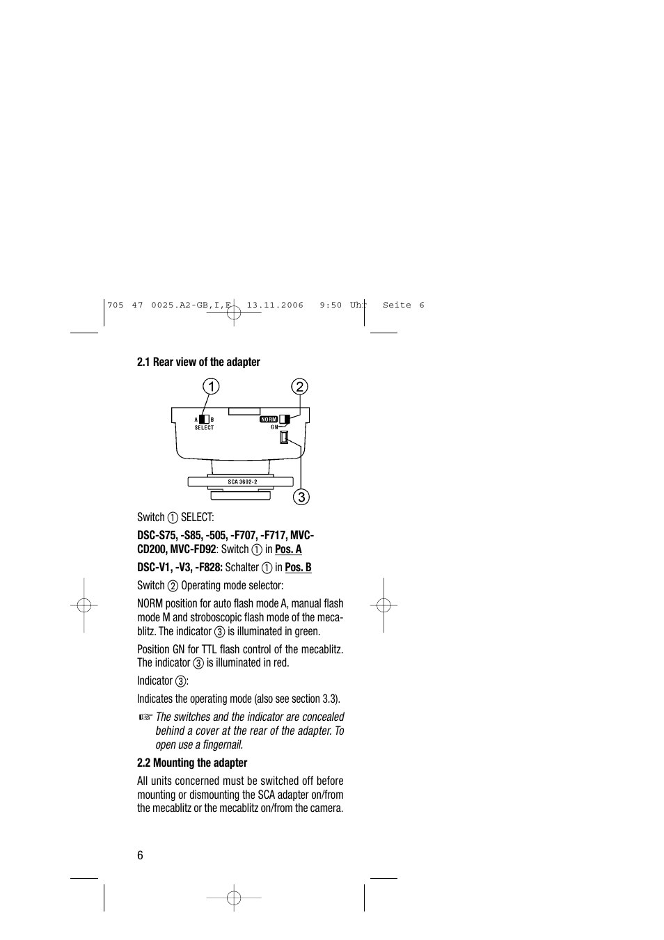 Metz SCA 3602 M4 User Manual | Page 6 / 76