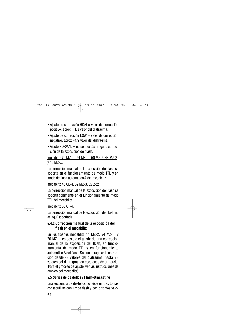 Metz SCA 3602 M4 User Manual | Page 64 / 76