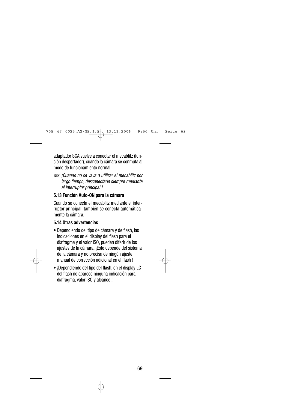 Metz SCA 3602 M4 User Manual | Page 69 / 76