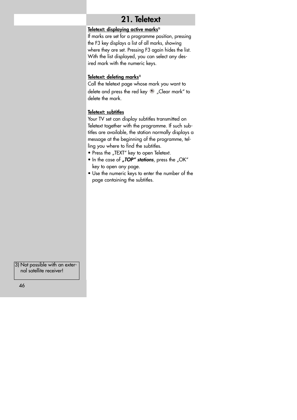 Teletext | Metz MF 72TK80 User Manual | Page 46 / 88